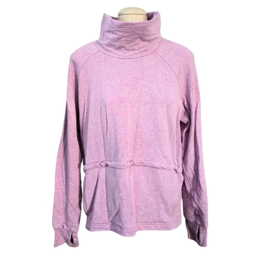 Lululemon Find Your Unwind Pullover Heathered Pink Taupe W3DBSS Size 8